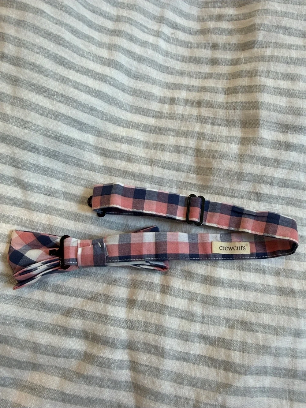 Crewcuts Navy Pink Plaid Bow Tie